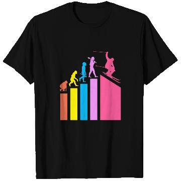 Discover Retro Evolution Ski Skiing Skier T Shirts
