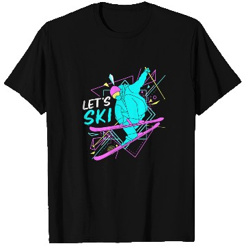 Discover Retro 80s Skiing Lover Lets Ski T Shirts