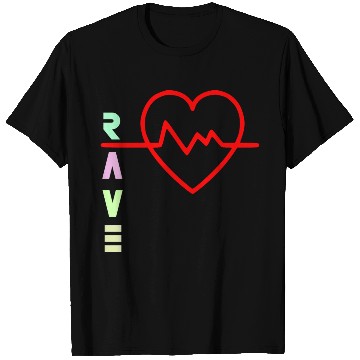 Discover Rave with heart beat logo T Shirts