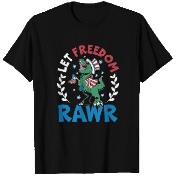 Discover Let Freedom Rawr Dinosaur America USA 4th Of July T Shirts