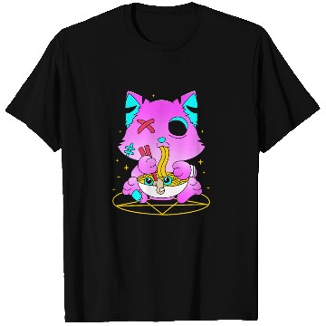 Discover Pastel Goth Ramen Cat Kawaii Anime Japanese T Shirts