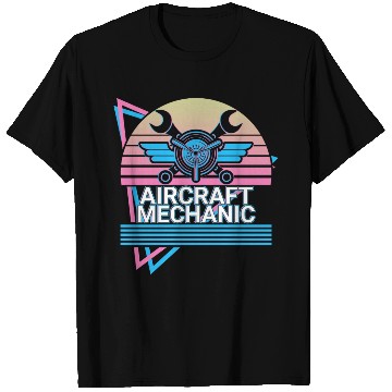 Discover Aircraft Mechanic Aviation Retro Gift T Shirts