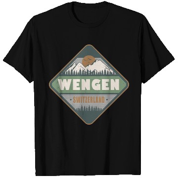 Discover Wengen Switzerland Vintage Hiking Design T Shirts