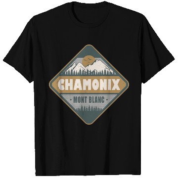 Discover Chamonix Mont Blanc France Vintage Hiking Design T Shirts