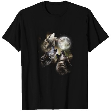 Discover Wolves Howling at the Moon T Shirts