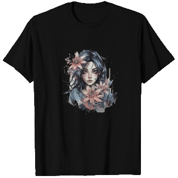 Discover Japanese Spider Lily Soft Anime Aesthetic Flower T Shirts