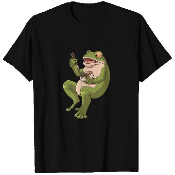 Discover Toad Frog eating Ramen Soup Design for a Frog T Shirts