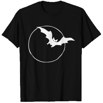 Discover Bat & Moon White T Shirts