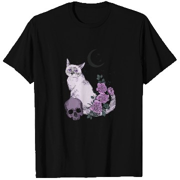 Discover Gothic Cat and Roses T Shirts