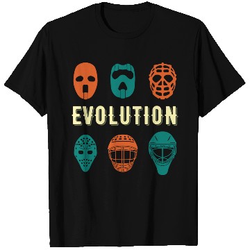 Discover Ice Hockey Player Goalie Mask Evolution Goalkeeper T Shirts