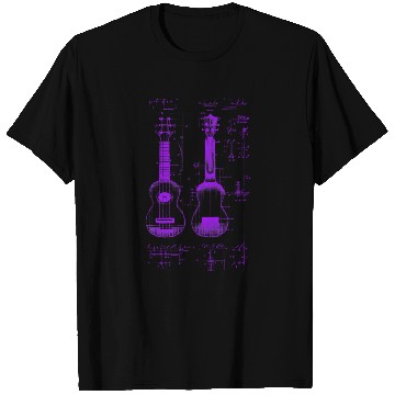 Discover Neon Purple Ukulele Da Vinci Blueprint T Shirts