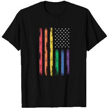 Discover LGBTQ Patriotic Rainbow US Flag T Shirts