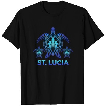 Discover Vintage St. Lucia Ocean Blue Sea Turtle Souvenirs T Shirts