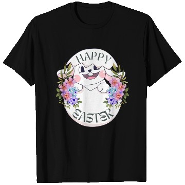 Discover Happy Easter Bunny with Flowers T Shirts