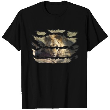 Discover Ripped Wildlife Lion Stare T Shirts