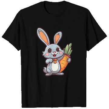 Discover Carrot-Loving Easter Bunny: Cute 2D Design T Shirts