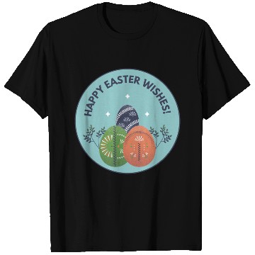 Discover Blue Happy Easter Wishes T Shirts