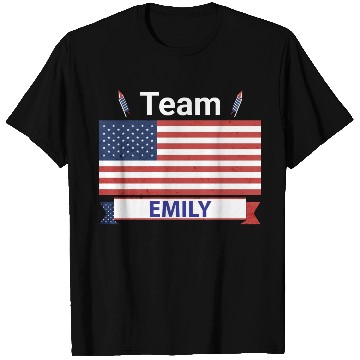 Discover Team Emily USA American Flag Stars T Shirts