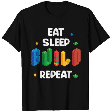 Discover Eat Sleep Build for Funny Blocks Master Builder T Shirts