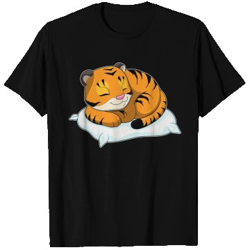 Discover Tiger At Sleeping With Pillow T Shirts