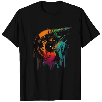 Discover Coolest Retro Vinyl Melted Record Music Splash Art T Shirts