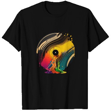 Discover Coolest Retro Vinyl Melted Record Music Splash Art T Shirts