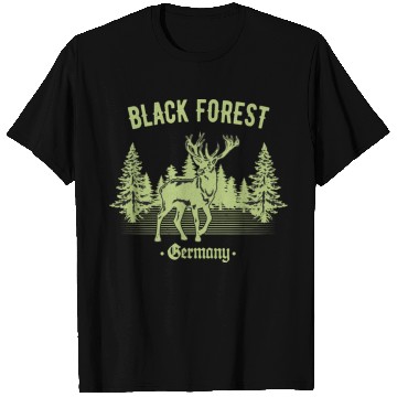 Discover Black Forest Germany Deer With Trees Swabia T Shirts