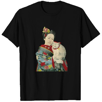 Discover Geisha Cat Kimono Japanese Vintage Art T Shirts