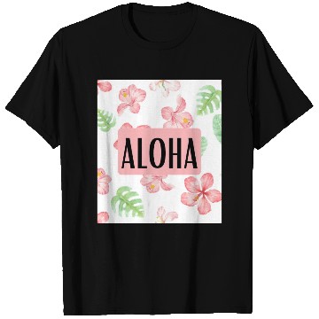Discover Aloha Pink Hibuscus Pattern T Shirts