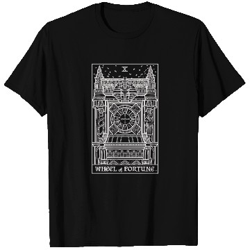 Discover Wheel of Fortune Tarot Card Shadow Edition T Shirts