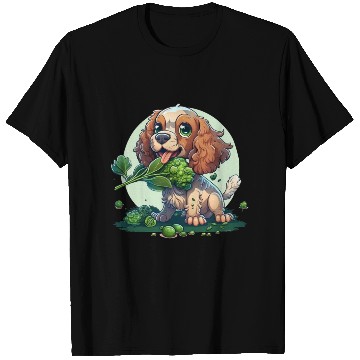 Discover Cute dog eats green broccoli vegetables T Shirts