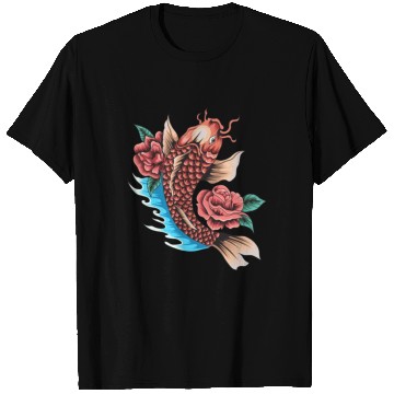 Discover Koi Fish and Roses T Shirts