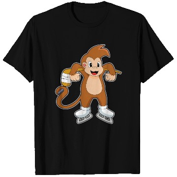 Discover Monkey Ice Hockey Ice Hockey Stick T Shirts