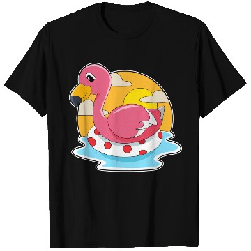 Discover Flamingo At Swimming With Lifebuoy T Shirts