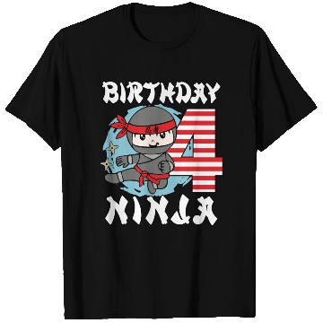 Discover 4th Birthday "Birthday Ninja" Boys T Shirts