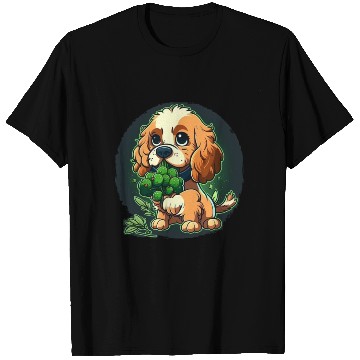 Discover Cute dog eats green broccoli vegetables T Shirts