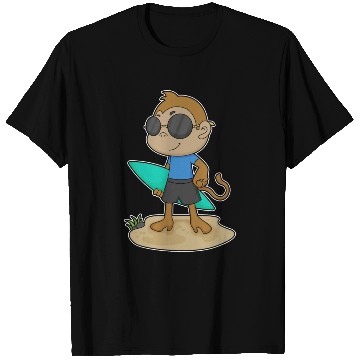 Discover Monkey Surfer Surfboard T Shirts