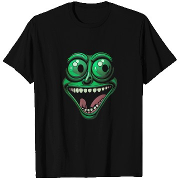 Discover Funny Green Crazy Face Eyes Game Gaming T Shirts