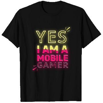 Discover 'Yes, I am a Mobile Gamer' - (Red/Yellow) Design T Shirts