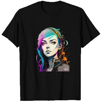 Discover A Digital Diva Stunning Cyberpunk Beautiful Girl T Shirts