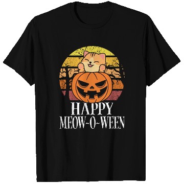 Discover Happy Meow O Ween Funny Cat Lover T Shirts