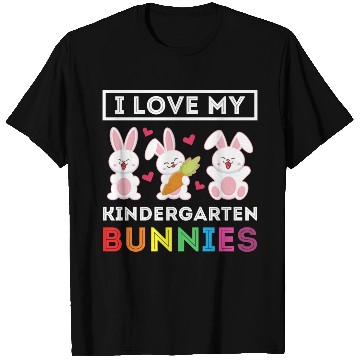 Discover I Love My Kindergarten Bunnies Teacher Easter T Shirts