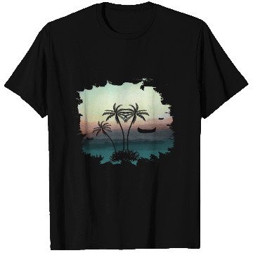 Discover Beach Sunset Watercolor Design Sublimation Art 3 T Shirts