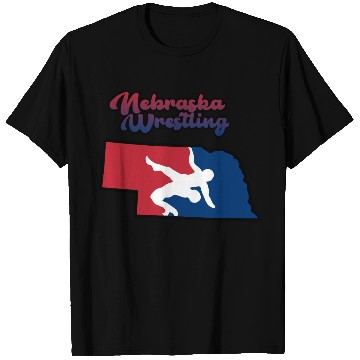 Discover Nebraska Wrestling (USA Colors) T Shirts