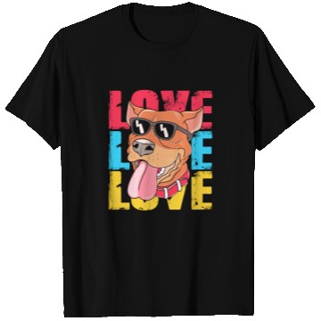 Discover Pit Bull Dog Wearing Sunglasses I Love My Pitbull T Shirts