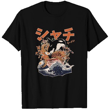 Discover The Great Orca Killer Whale Ramen (Japanese Text) T Shirts