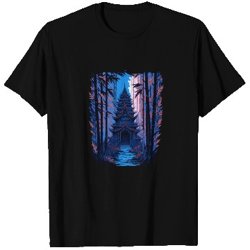 Discover Japanese Temple in a Bamboo Forest T Shirts