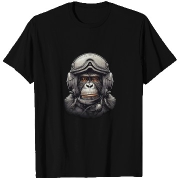 Discover Pilot Monkey Digital Art T Shirts