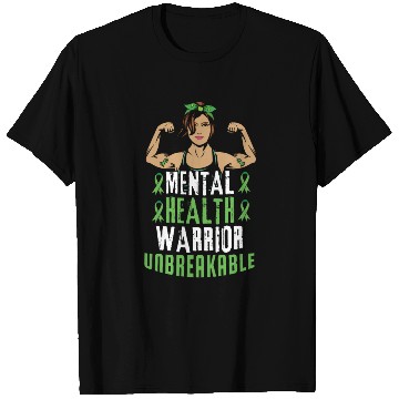 Discover Green Mental Health Warrior Awareness Month T Shirts