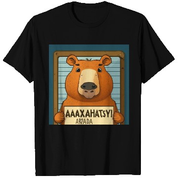 Discover Capybara Mugshot Outlaw: Wanted for 93 Felonies Na T Shirts